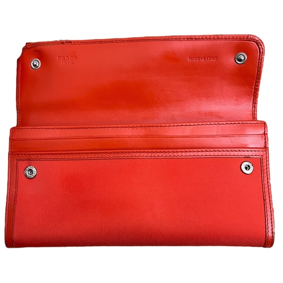 Prada Long Wallet Orange Leather - Picture 9 of 16